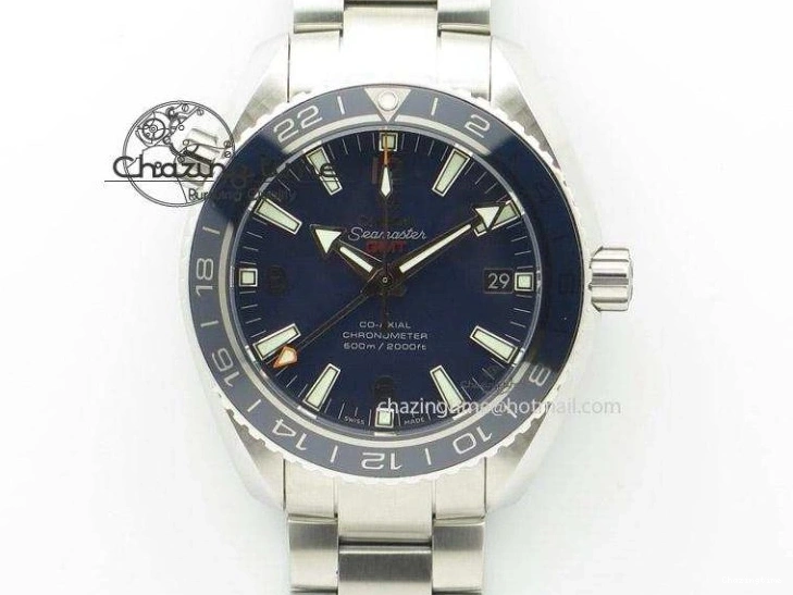 0428 Unique Planet Ocean 45mm Real Ceramic Blue BP-Maker Best Edition Black Dial On Nylon Rubber Strap A 8184